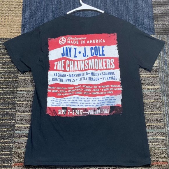 Chainsmokers T Shirt Mens Medium Concert Jay Z Made in America Band Tour Black - Picture 9 of 10